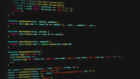 Java code of web page, javascript programming concept. Software developer Stock Footage 306281761