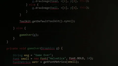Java codes on a screen Stock Footage 128532390