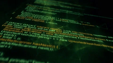 Java Coding Lines in Digital Network Connected Space With Plexus Lines 4k Stock Footage 145834488