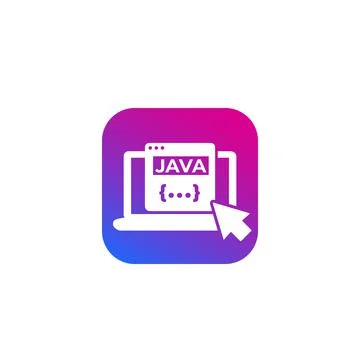JAVA coding, programming icon Stock Illustration