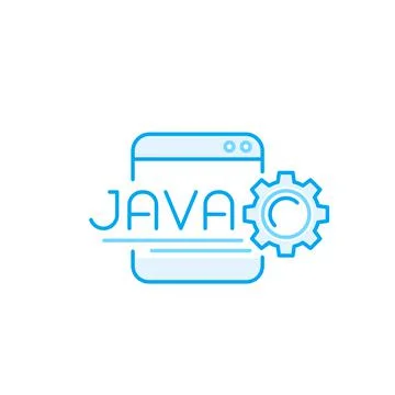 Java coding vector line icon Illustrazione stock