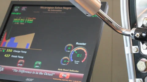 Java, Computer Display of Active Coffee Roasting  Stock Footage 37256207