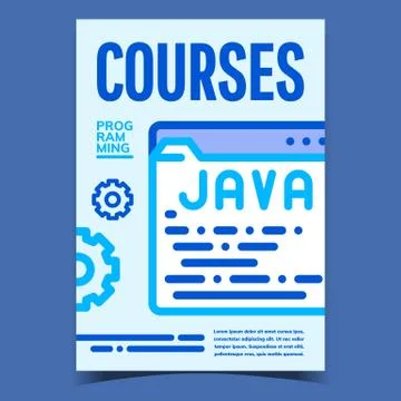 Java Courses Creative Advertising Poster Vector Stock Illustration
