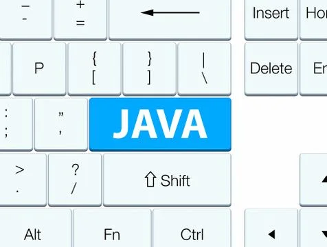 Java cyan blue keyboard button Stock Illustration