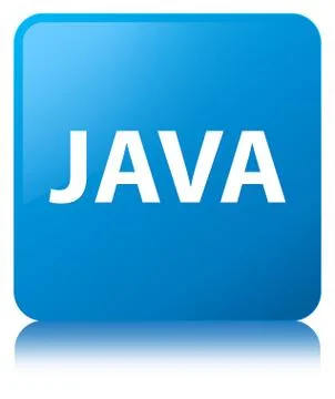 Java cyan blue square button Stock Illustration
