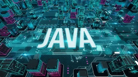 JAVA with digital technology concept Stock Footage 104633342