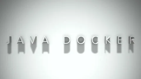 Java docker 3D title animation with shadows on a white background Stock Footage 297020437