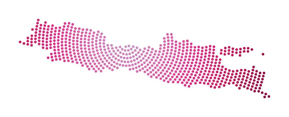 Java dotted map. Digital style shape of Java. Tech icon of the island with .. Ilustração Stock