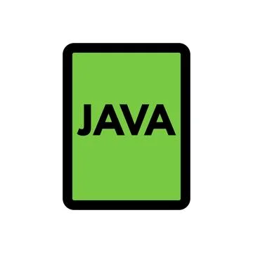 JAVA file icon line isolated on white background. Black flat thin icon on m.. Stock Illustration