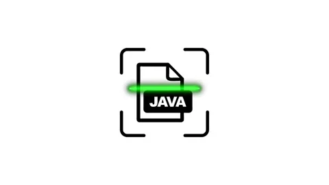 Java file scan animation with a green light bar moving over the document, s.. Stock Footage 346498514