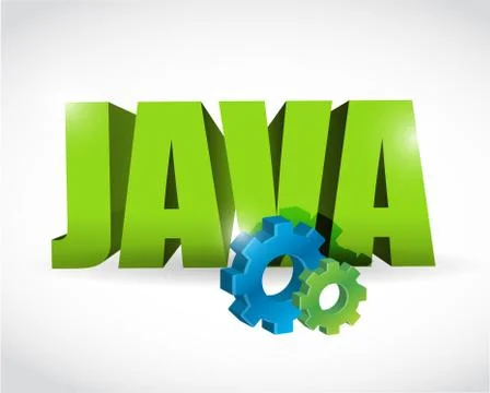 Java gear text sign illustration design 스톡 일러스트