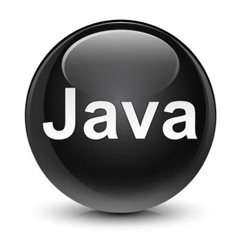 Java glassy black round button Stockillustratie