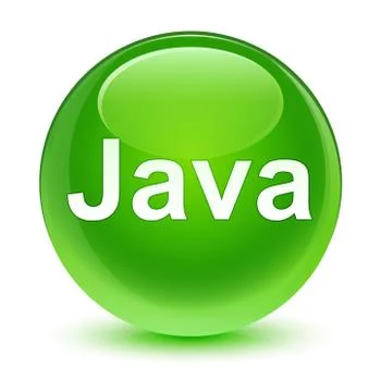 Java glassy green round button Stock Illustration
