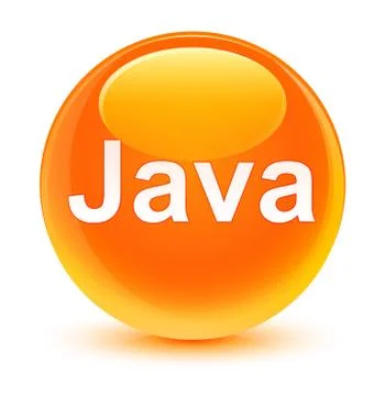 Java glassy orange round button Stock Illustration
