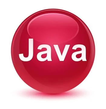 Java glassy pink round button Stock Illustration