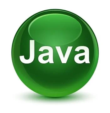 Java glassy soft green round button Stock Illustration
