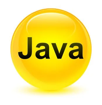 Java glassy yellow round button Stock Illustration