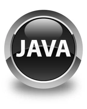 Java glossy black round button Stock Illustration