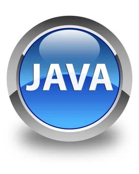 Java glossy blue round button Stock Illustration