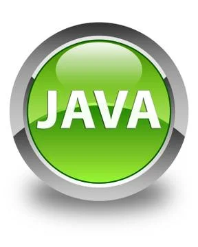Java glossy green round button Stock Illustration