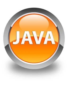 Java glossy orange round button Stock Illustration