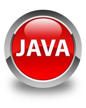 Java glossy red round button Stockillustratie