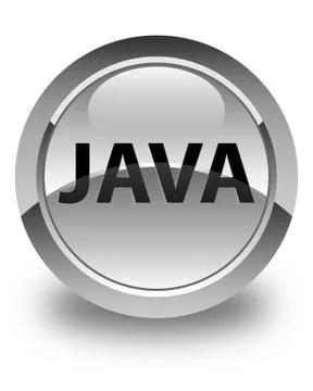 Java glossy white round button Stock Illustration