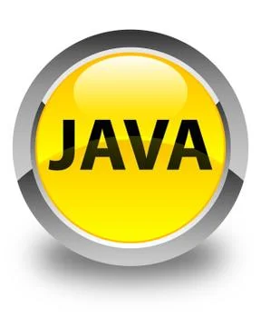 Java glossy yellow round button 库存插图