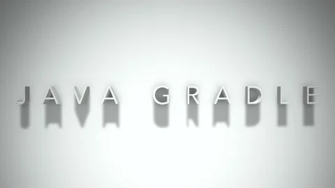 Java gradle 3D title animation with shadows on a white background Stock Footage 297020444
