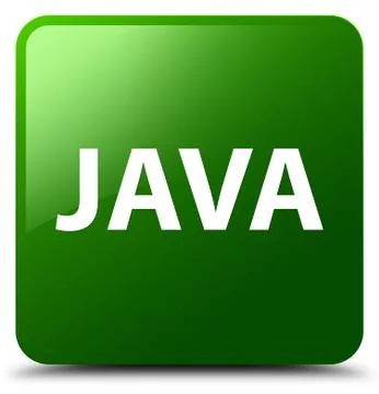 Java green square button 库存插图