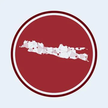 Java icon. Trendy tech logo of the island. Geometric mesh round design. Tec.. 스톡 일러스트