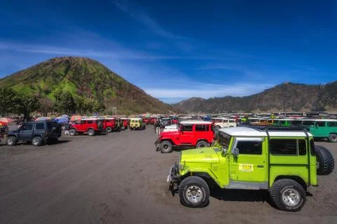 Java, Indonesia, 2 Oct 2024 A vibrant array of various offroad vehicles, incl Stock Photos
