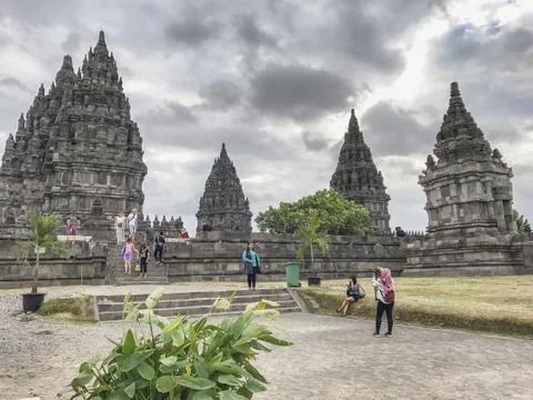 JAVA, INDONESIA - AUGUST 2017: Prambanan temple near Yogyakarta on Java islan Stock Photos
