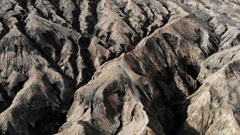 Java Indonesia Bromo volcanic solidified rock lava drone 4k Stock Footage 150497389