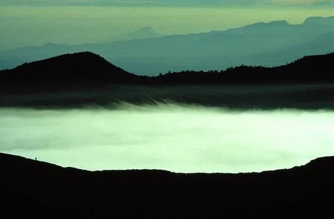  Java, indonesia Caldeira and Bromo (2.329 m) &amp; Semeru (3.676 m) volcanoes... Stock-Fotos