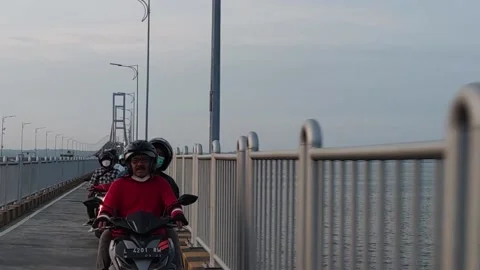 Java island has Suramadu bridge to connect to Madura island Vídeos de archivo 206294560