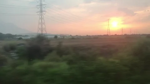 Java Island Landscape Seen Through Train Window, Indonesia. 库存影片 346507787