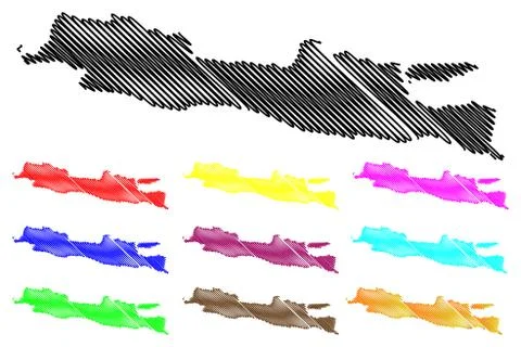 Java island map vector Stockillustratie