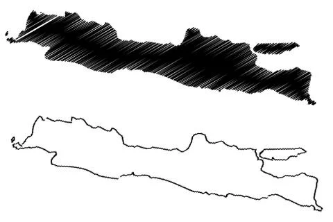 Java island map vector Stock Illustration