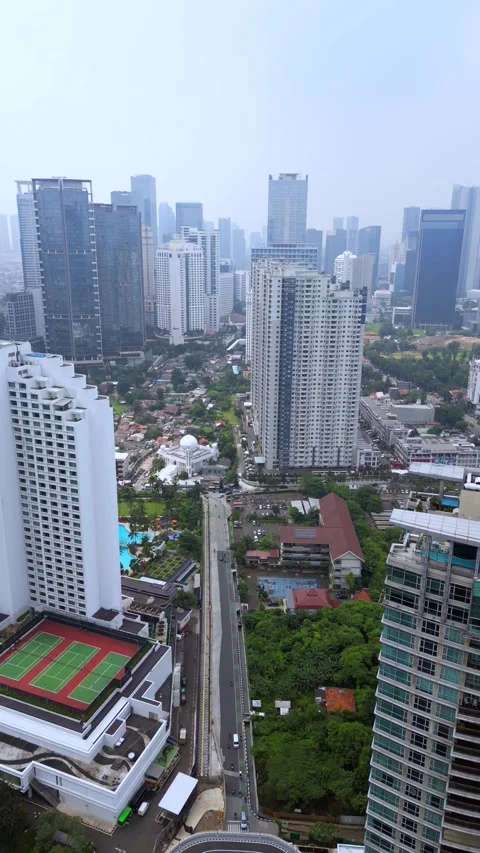 Java Jakarta Indonesia drone cityscape Stock Footage 310603172