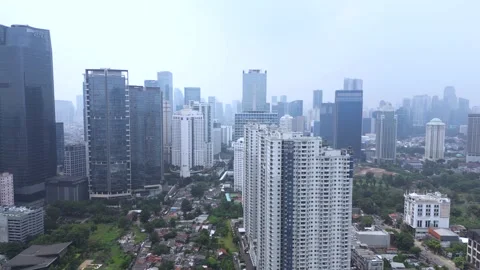 Java Jakarta Indonesia drone cityscape Stock Footage 310603302
