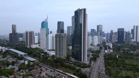 Java Jakarta Indonesia drone cityscape Stock Footage 310603389