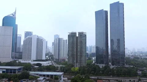 Java Jakarta Indonesia drone cityscape Stock Footage 310603406