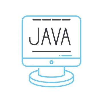 Java line icon, outline symbol, vector illustration, concept sign Stock Illustration