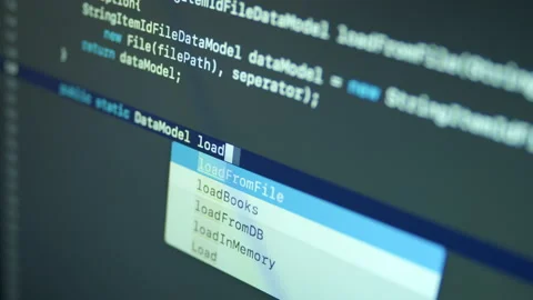 Java Machine Learning Code Typing Stock Footage 167346042