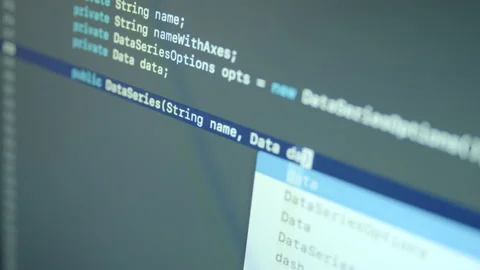Java Machine Learning Code Typing Stock Footage 167346569