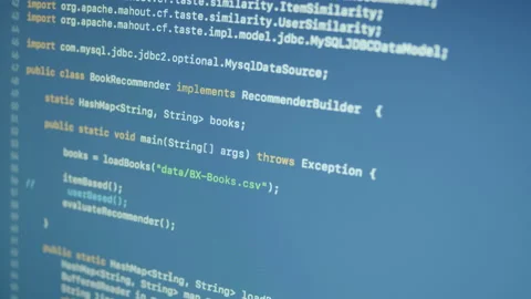 Java Machine Learning Scroll and Typing Code Stock Footage 167238233