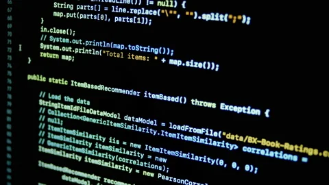 Java Machine Learning Scroll and Typing Code Stock Footage 167240992