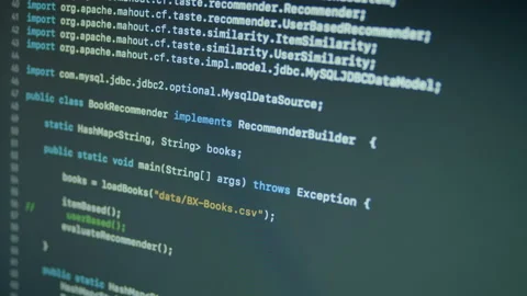 Java Machine Learning Scroll and Typing Code Stock Footage 167241813