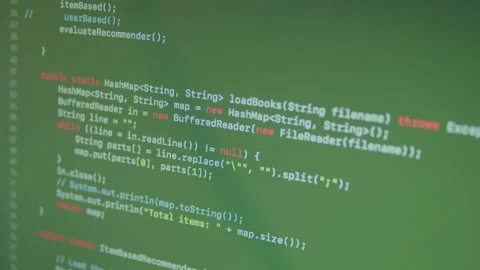 Java Machine Learning Scroll and Typing Code Stock Footage 167242135